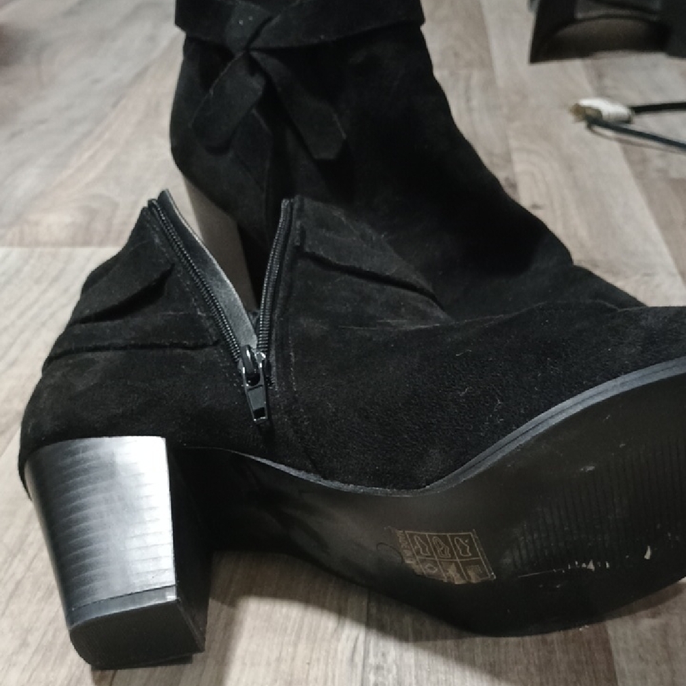 Women's Black Suede Ankle Boots